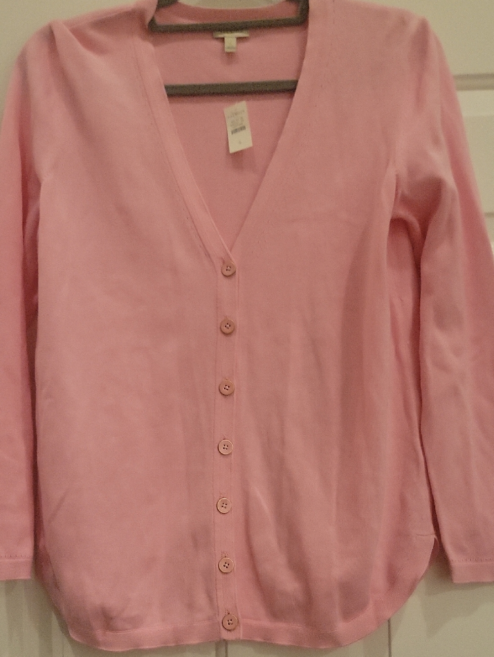Talbots Soft Pink Button-Down V-Neck Cardigan